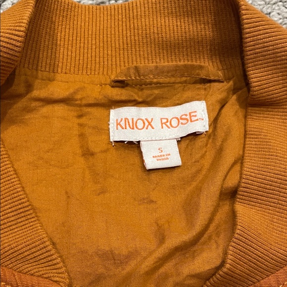 Knox Rose Rust Bomber Jacket with White Embroidery - Picture 2 of 6